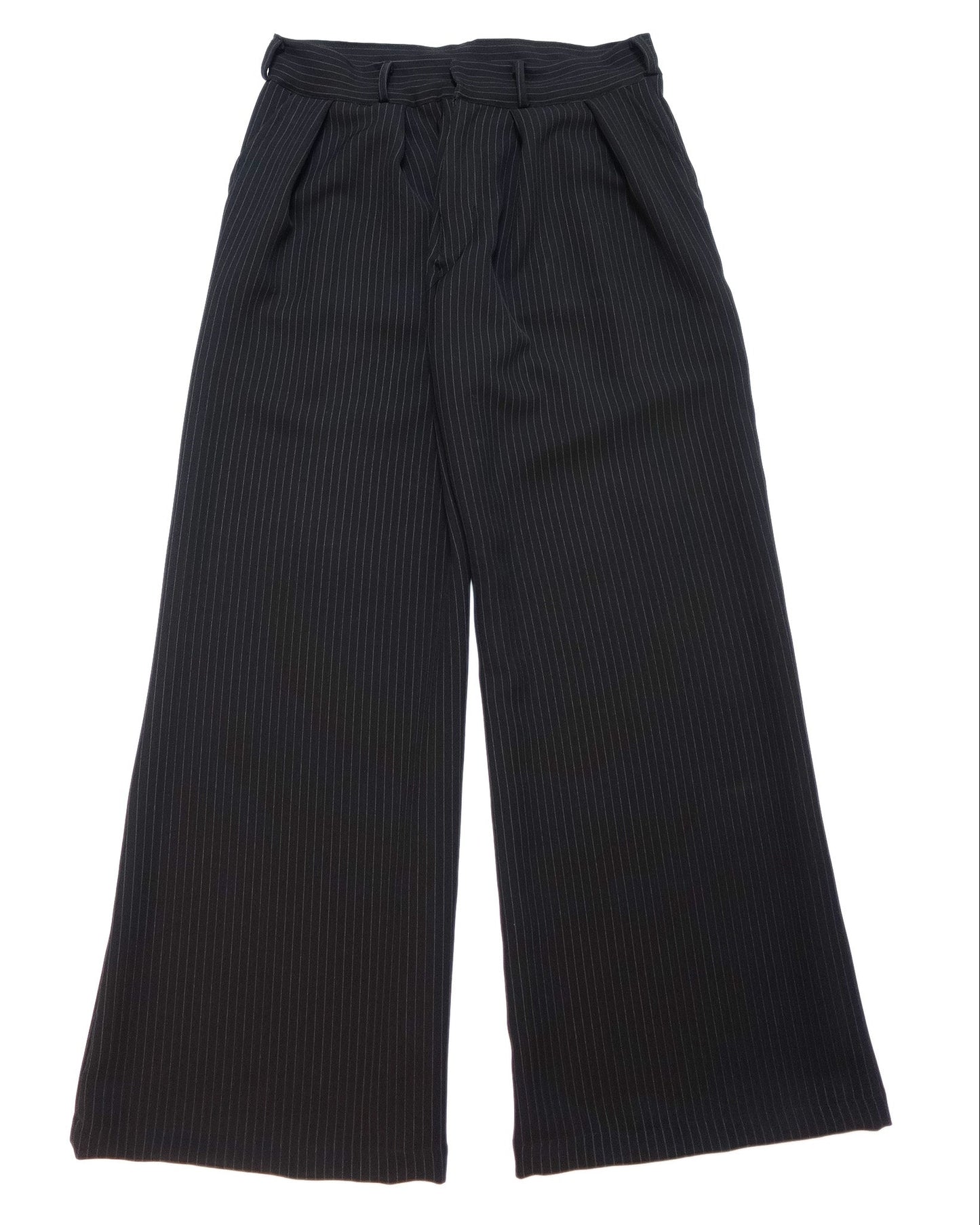 PINSTRIPE PANTS- BLACK