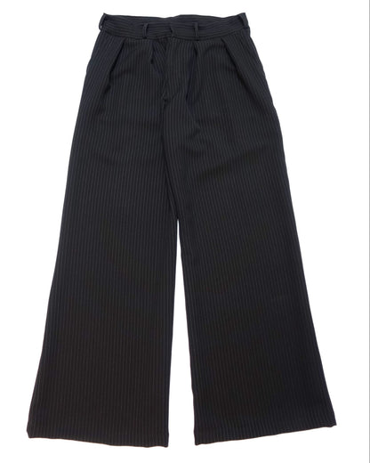 PINSTRIPE PANTS- BLACK